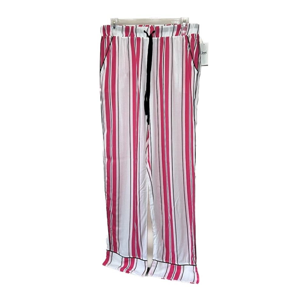 NWT Jenni Intimates Hot Pink Striped Rayon Lightweight Pajama Pants Size Small